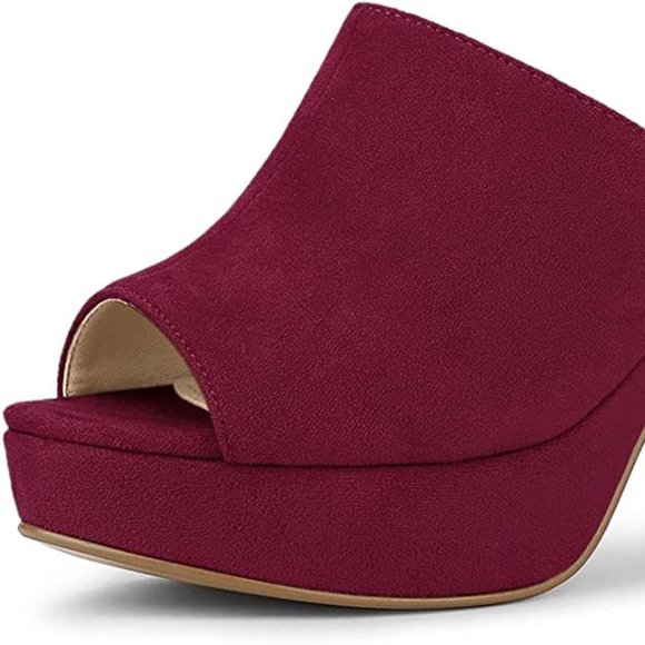 Allegra K Women's Open Toe Platform Chunky Heel Slides Sandals NEW in Box - Picture 6 of 7